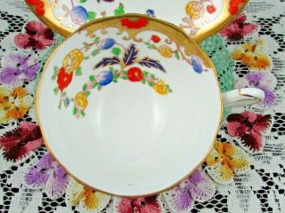 ROYAL ALBERT BOGNOR IMARI FLORAL HEAVY GOLD TEA CUP AND SAUCER 4