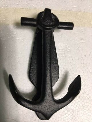 Vintage Black Cast Iron Anchor Door Knocker Nautical Decor Perfect