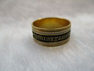 18ct Gold Georgian Mourning Ring Size J