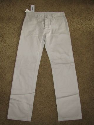 Rare Vintage Helmut Lang Raw White Cotton / Silk Blend Jean Size 34 Nwt