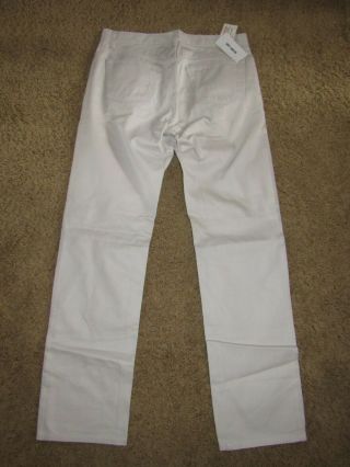 Rare Vintage Helmut Lang Raw White Cotton / Silk Blend Jean Size 34 NWT 7