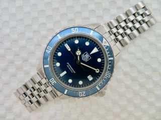 Mens Vintage Tag Heuer Professional 200m Quartz Wristwatch 980.  613b Blue