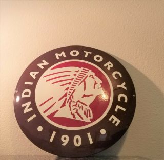 Vintage Indian Motorcycles Porcelain Gas Bike Auto Service Sales Dealer Sign