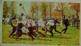 VINTAGE SIGNED PRINT THE FIRST FOOTBALL GAME NOV 6,  1869 - RUTGERS VS PRINCETON 2