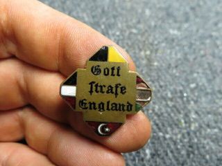Wwi Imperial German “gott Strafe England” Patriotic Pin