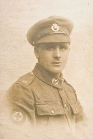 RPPC of WWI British Medic w/ B.  N.  D.  Shoulder Title 2