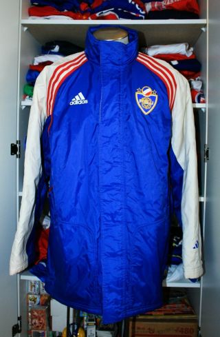 Vtg Adidas Yugoslavia Serbia Football Shirt Soccer Winter Jacket Jersey Sz Large