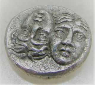 Ancient Greek Silver Stater Coin Istros Twins With Eagle