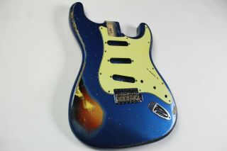 Mjt Official Custom Vintage Age Nitro Guitar Body Mark Jenny Vts Electric Blue