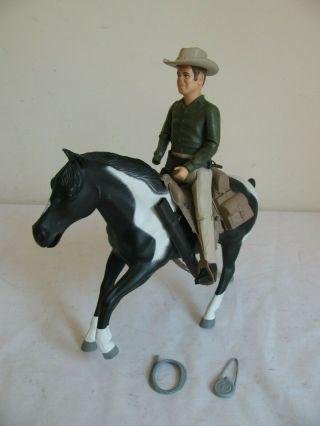 Vintage American Character Bonanza Little Joe Action Figure W/ Horse Vg
