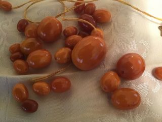 Antique Natural Butterscotch Egg yoke Amber 2 strand Necklace repair reuse 7