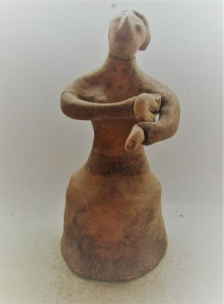 Very Rare Circa 2500bce Ancient Near Eastern Terracotta Worshipper Figurine