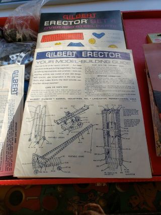 VINTAGE COLLECTIBLE RARE GILBERT ERECTOR SET 4 10354 W INSTRUCT 3