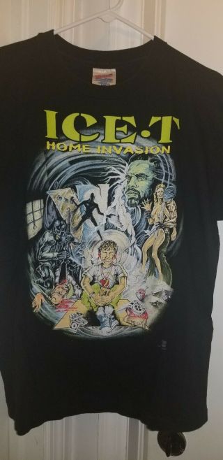Vintage 1993 Ice - T Home Invasion Gangster Rap Tee Shirt 90s Hip Hop (hanes,  Xl)