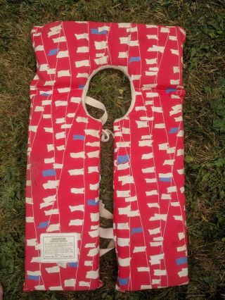 Vintage Life Jacket Preserver Aquafoam Stearns Flags Print Design 60s Crs Craft