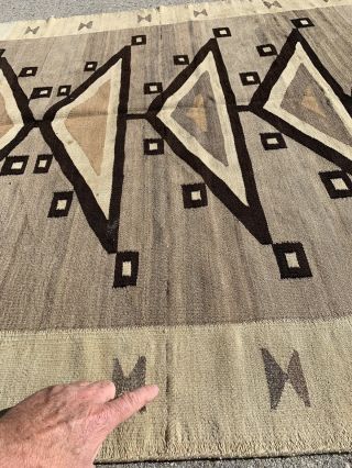 Antique 1920’s Navajo Rug 54”x 92” 12