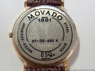 Minty Vintage Movado 87 - 06 - 885 - K Calendar Day Date Gold Tone Mens Wrist Watch 6