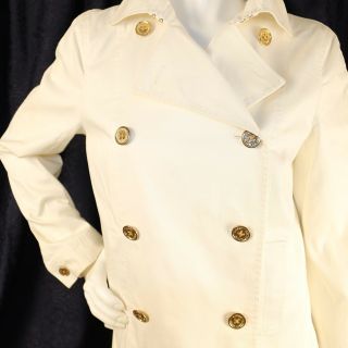 RALPH LAUREN Off - White Yaht Boat Ship Woman Sailor Double Breasted Coat Jacket 2