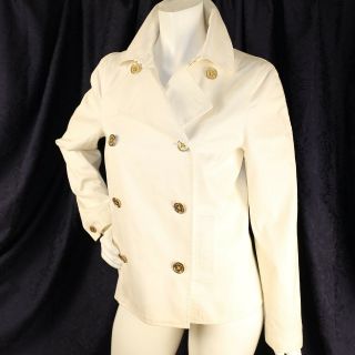 RALPH LAUREN Off - White Yaht Boat Ship Woman Sailor Double Breasted Coat Jacket 5