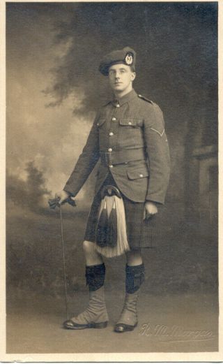 Gordon Highlander - Blairmore,  Scotland Ww1 (r M Morgan Photographer)