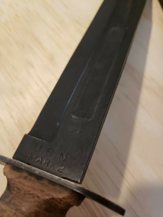 WWII KaBar U.  S.  N.  MK2 with hard Sheath 3