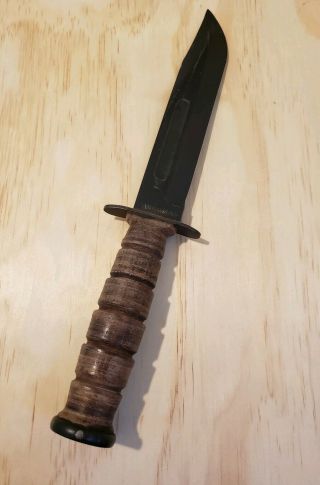 WWII KaBar U.  S.  N.  MK2 with hard Sheath 4