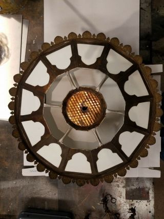 Antique double cone gas lighting reflector 6
