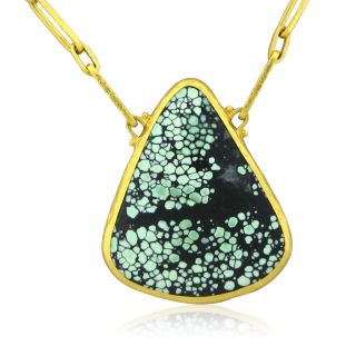 Gurhan 24k Yellow Gold Turquoise Pendant Necklace $17250
