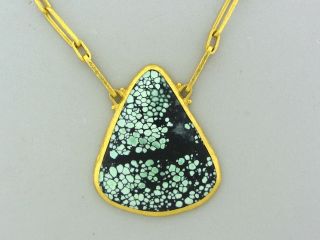 Gurhan 24k Yellow Gold Turquoise Pendant Necklace $17250 2