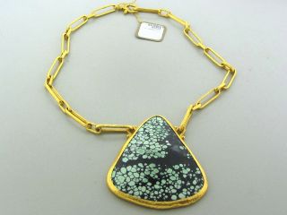 Gurhan 24k Yellow Gold Turquoise Pendant Necklace $17250 3