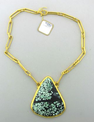 Gurhan 24k Yellow Gold Turquoise Pendant Necklace $17250 5