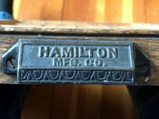 Vintage Wooden Printers Drawer Tray Wall Display Rack Letterpress Hamilton 3