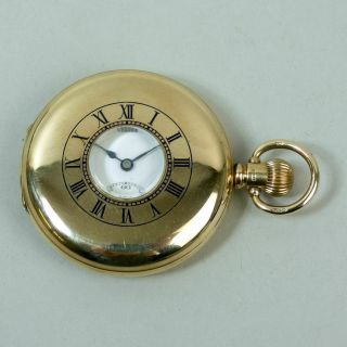 Gents Antique 9 Ct Gold Half Hunter J.  W.  Benson Pocket Watch G.  W.  O.  1911 - 91 G
