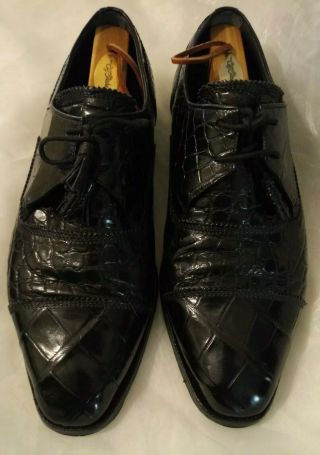 Mens Vintage,  Alligator Cap - Toe Oxford Dress Shoes.  Handmade Italy.  S 9d