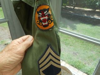 Wwii Hbt Us Army Tank Destroyer Fatigue Shirt Jacket Top