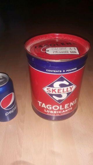 Vintage SKELLY Motor Oil grease Metal Can FULL NOS ONE 3