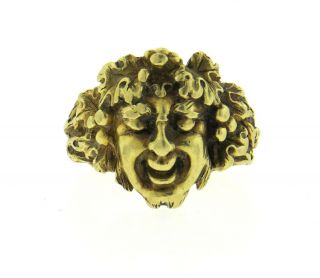 Mid Century Buccellati 18k Gold Bacchus Dionysus Ring