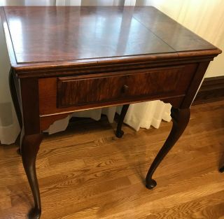 Vintage Singer Sewing Machine Queen Anne Cabinet 15 - 91 201 66 Burled Walnut