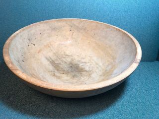 Vintage 15 Inch Munising 2nd Wooden Dough Bowl Fruit Bowl Chopping Bowl - Rare