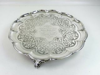 Large Victorian 37cm Silver Salver,  London 1861 By Barnards,  Tray 1310g Sterling