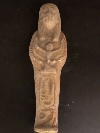 Rare Ancient Egyptian Faience Shabti With Isis On The Front (945 - 715 Bc. )