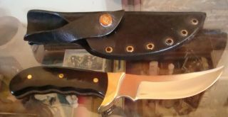 Early 1970s Buck Kalinga 401 Hunting Knife Fixed Blade & Sheath Rare Vintage Cd.