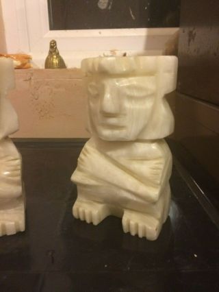 White marble Aztec gods statue - 3