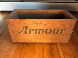 Vintage Armour’s Star Corned Beef Wooden Crate Brazil.  Advertising