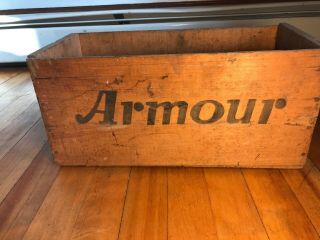 Vintage Armour’s Star Corned Beef Wooden Crate Brazil.  Advertising 3