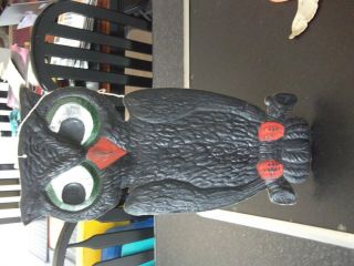 Vintage Large Embossed Cardboard Black Owl - Standing - 1930s Germany -