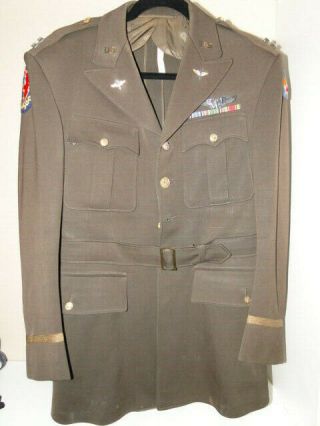 Wwii Us Army Air Corps 5th Officers Dress Tunic Jacket Coat W/id
