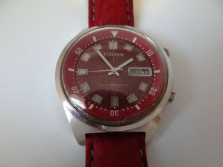 Rare Citizen Diver 100m Compressor Parawater Red Dial Ref 4 - 520343Y Vintage 6