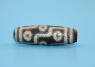 41 12 mm Antique Dzi Agate old 9 eyes Bead from Tibet 2