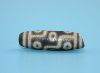 41 12 mm Antique Dzi Agate old 9 eyes Bead from Tibet 4